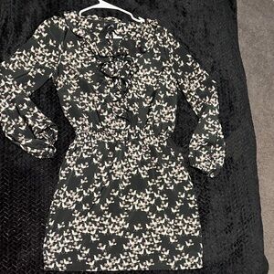 Elegant Black and White Patterned Dress